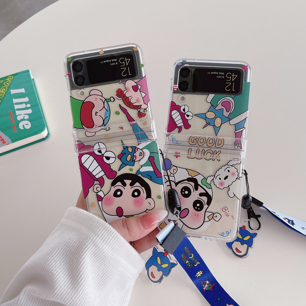 Phone Cases Z Flip 5 - Cute Japan Anime Crayon Shin-chan Transparent