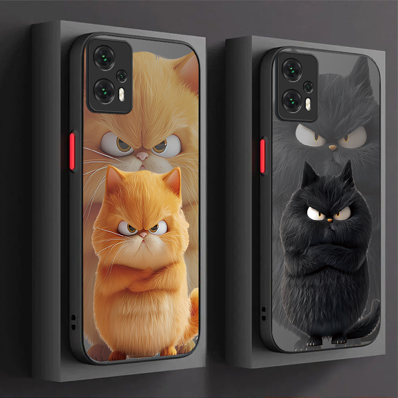 Phone Cases Xiaomi - Cartoon Angry Cat Couple Style Hard