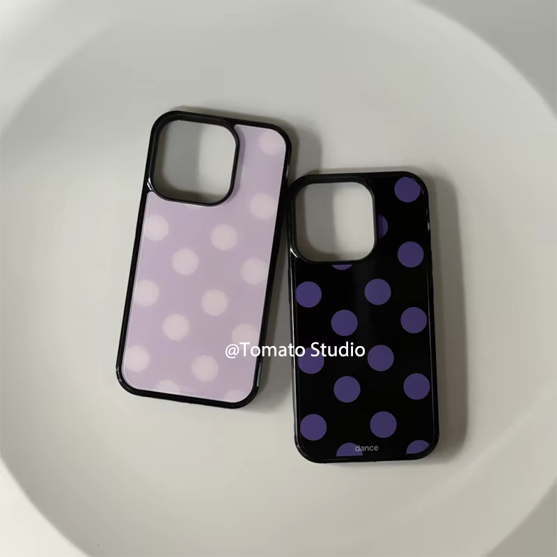 Phone Cases Galaxy S26 Ultra - Korean Ins Fashion Purple Polka Dots