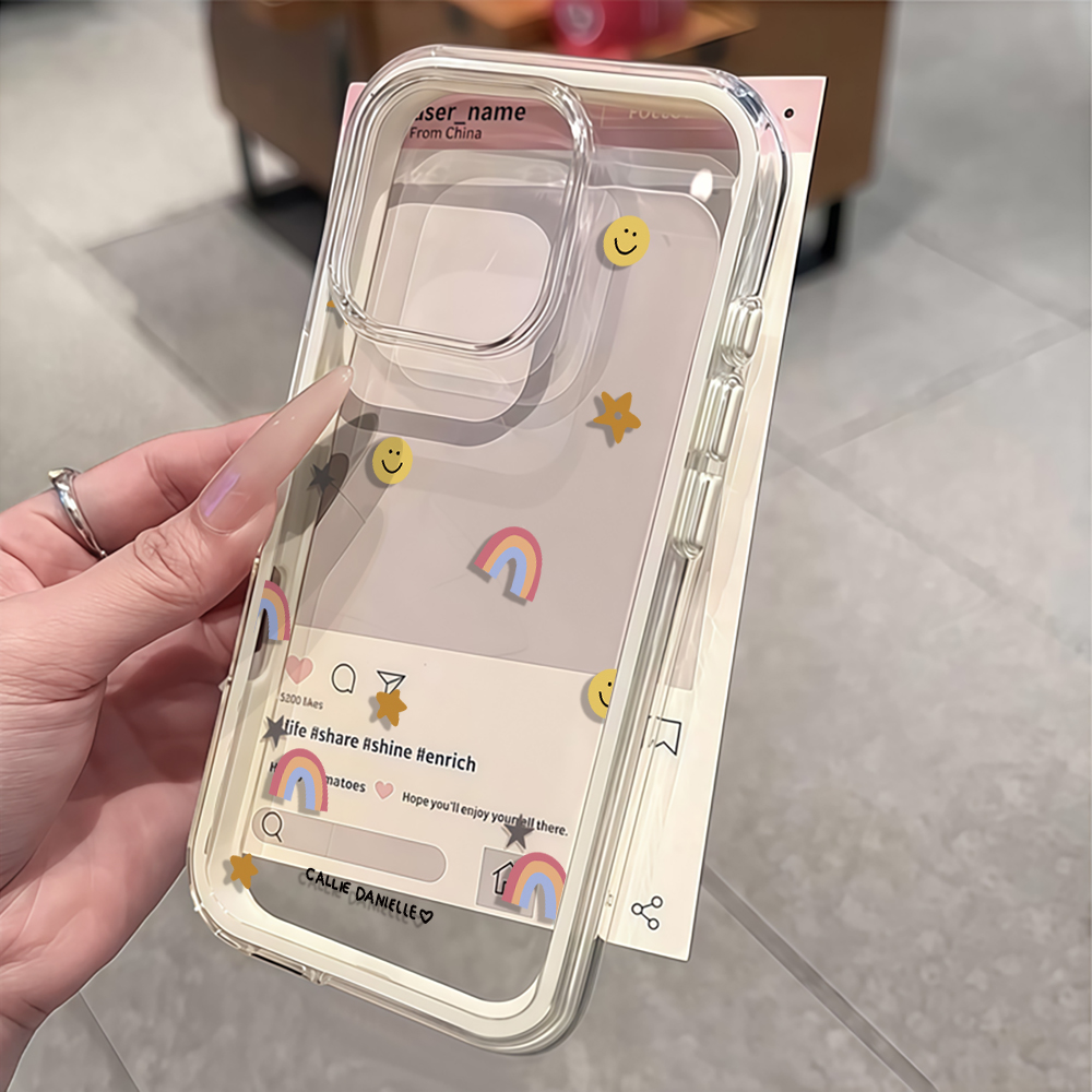 Phone Cases Otterbox - Cute Rainbow Clear Phone Case For
