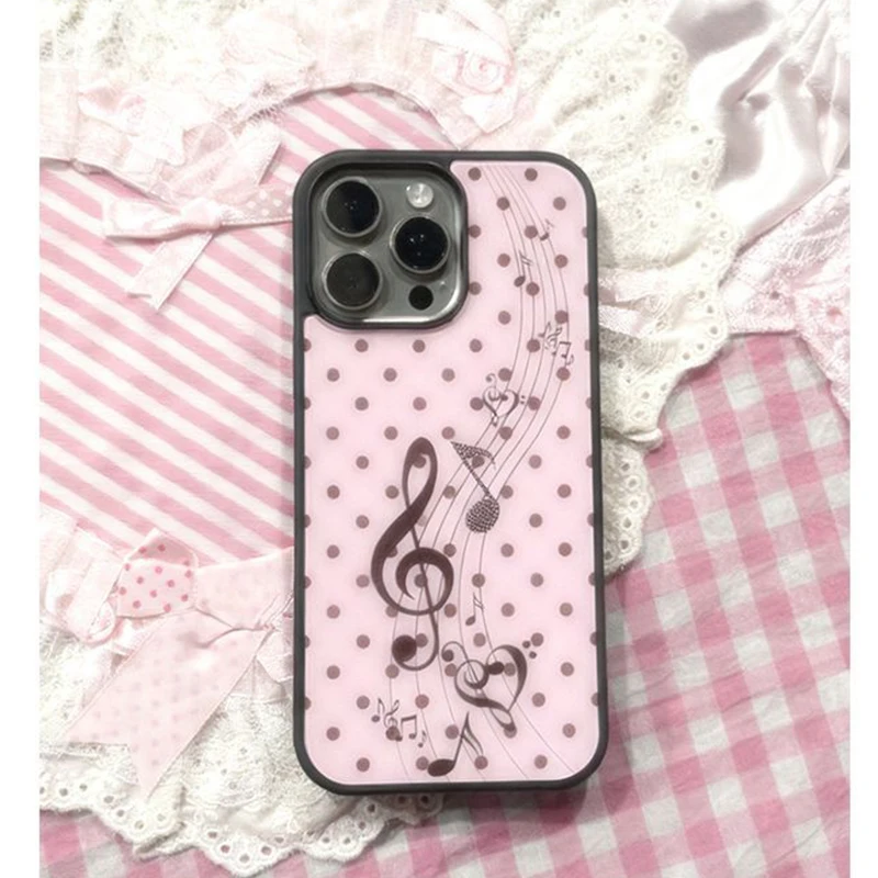 Phone Cases Otterbox - Korean ins Pink Brown Polka Dot