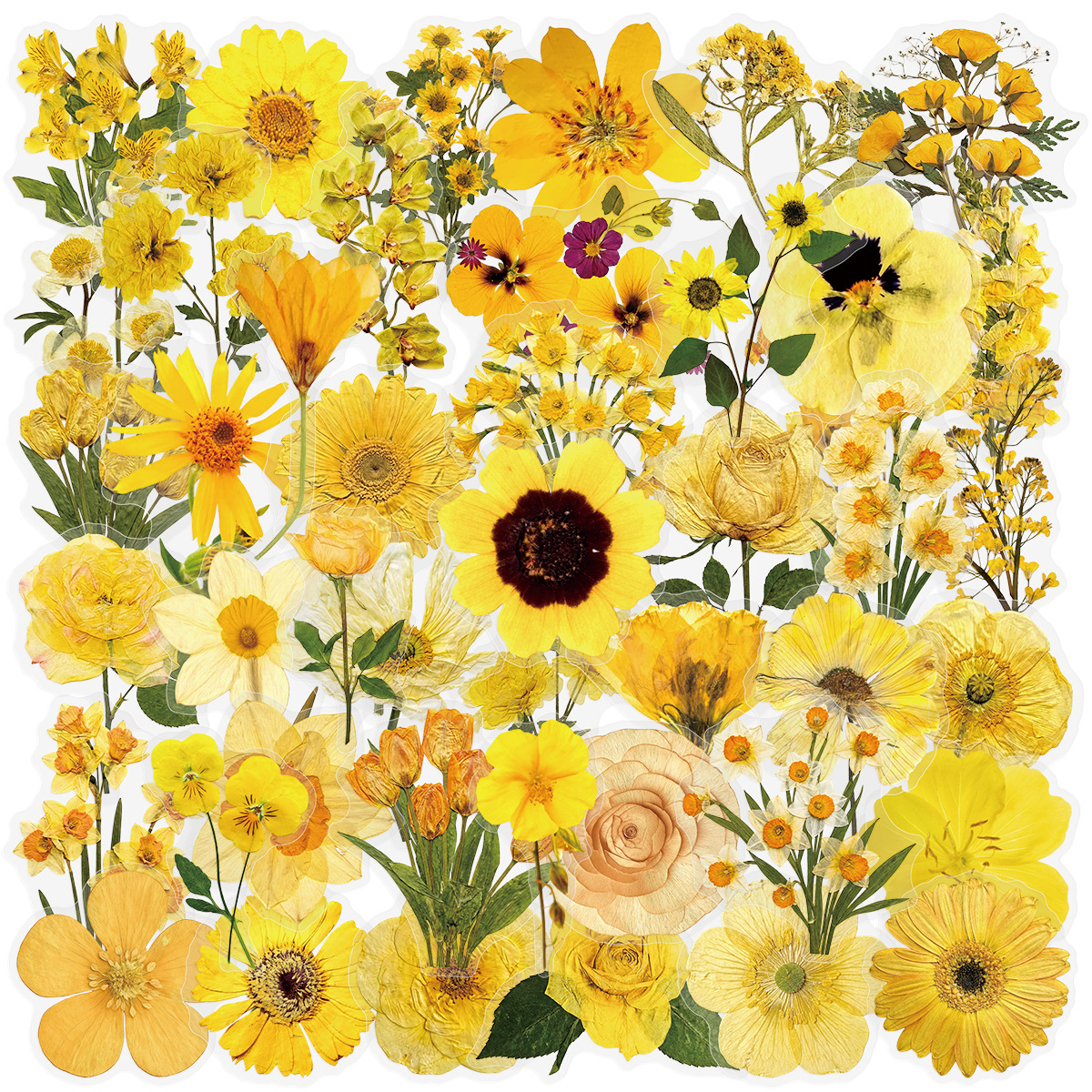 Phone Cases Yellow - 50Pcs Sunflower Transparent Yellow Stickers for