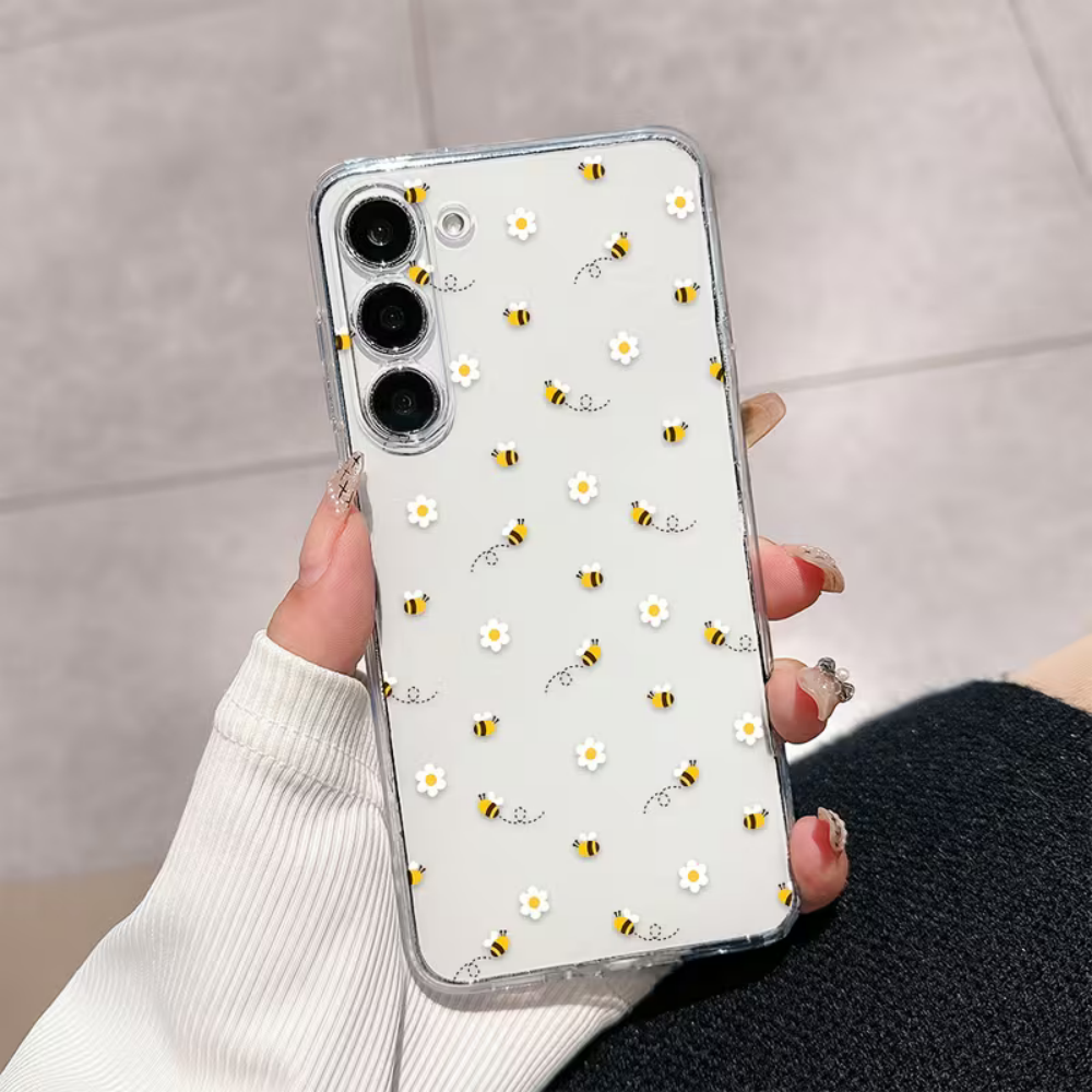 Phone Cases Galaxy S26 Ultra - Bee White Flower Phone Case For