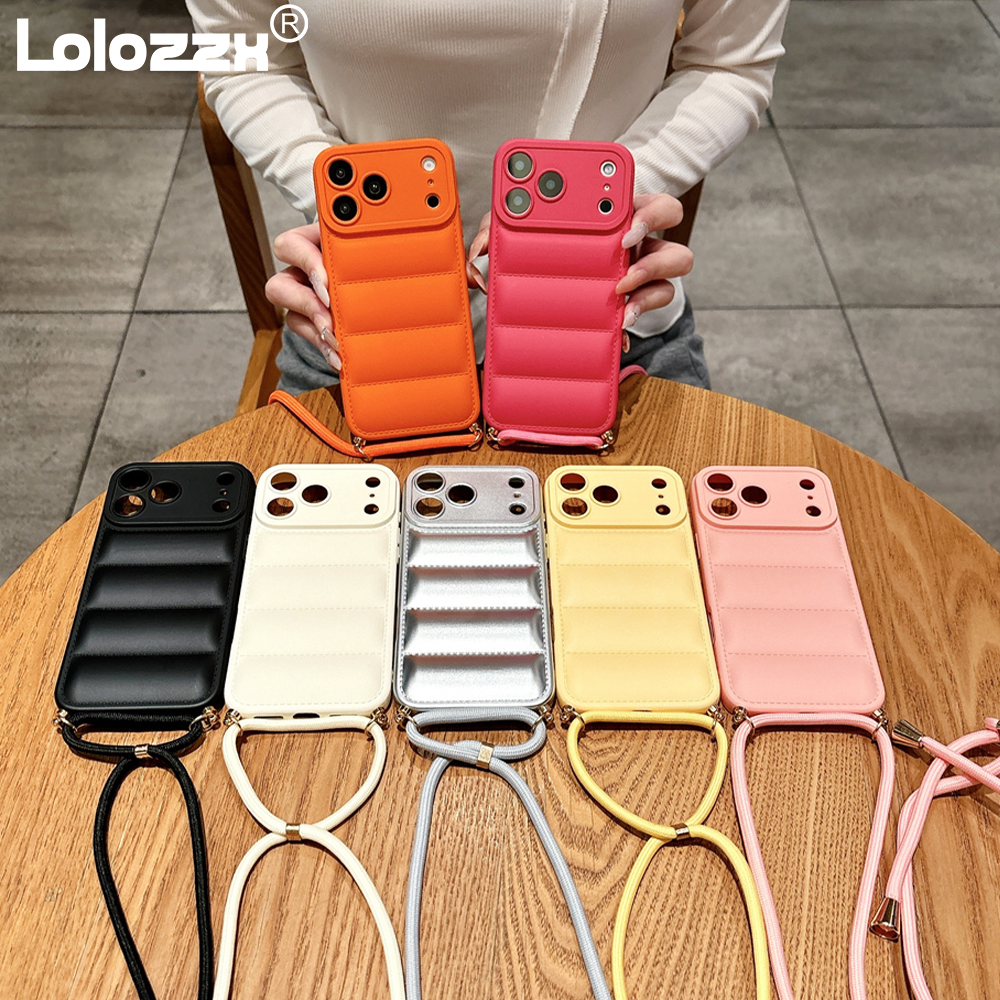 Phone Cases Metal - Crossbody Shoulder Strap Down Jacket Lanyard