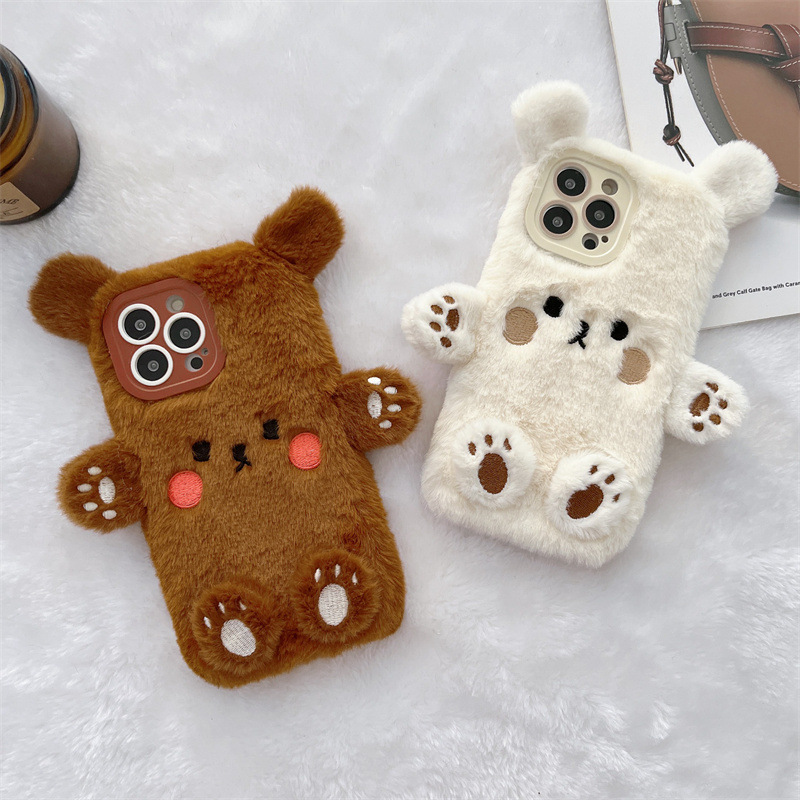 Korean 3D Cartoon Bear Fluffy  - Phone Cases For Iphone 16 recensione e prezzo