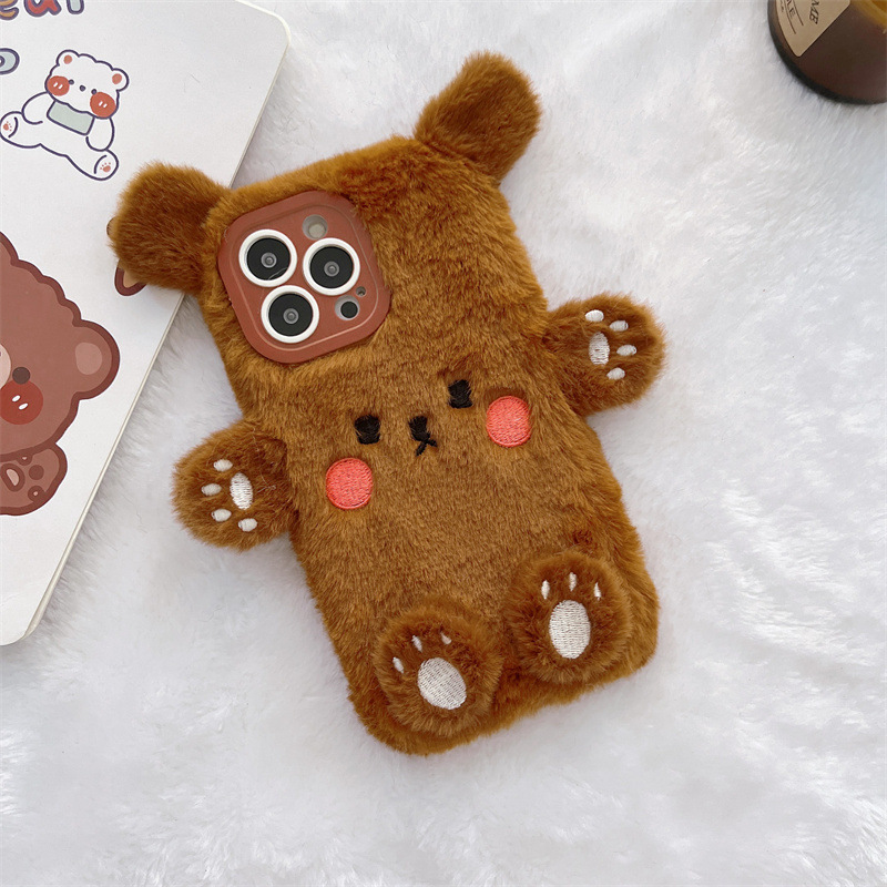 Korean 3D Cartoon Bear Fluffy  - Phone Cases For Iphone 16 recensione e prezzo