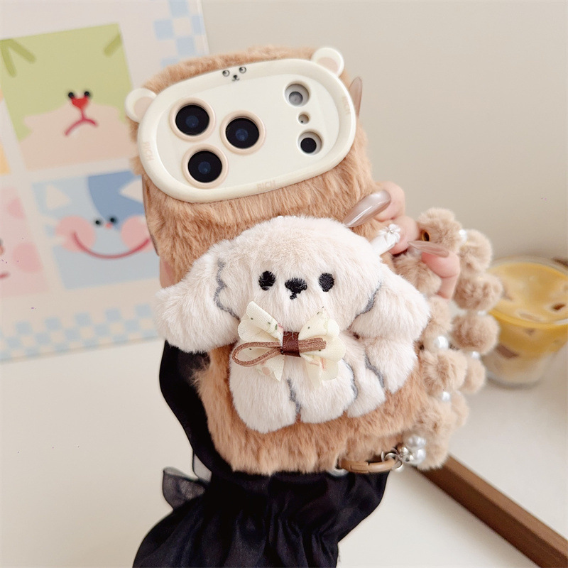3D Cartoon Bowknot Puppy Warm  - Phone Cases For Iphone 16 recensione e prezzo