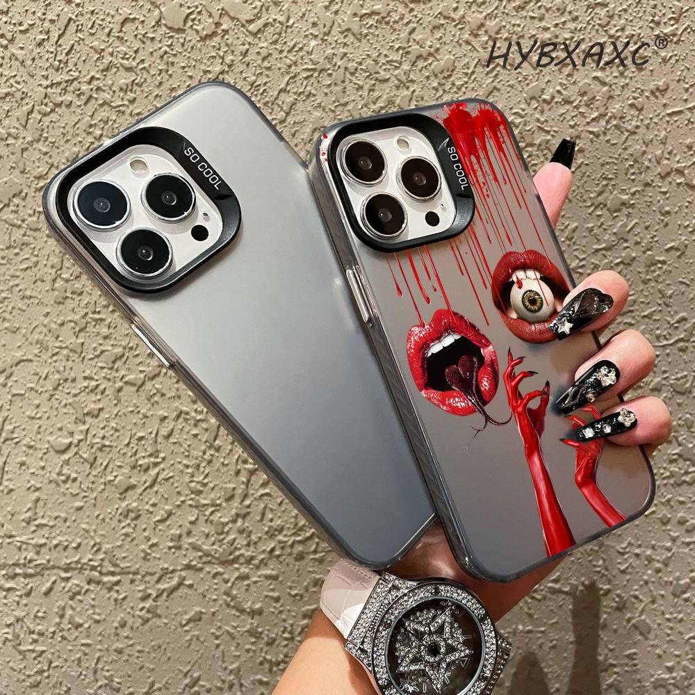 Red Mouth Pattern Metal Lens F - Phone Cases Metal recensione e prezzo