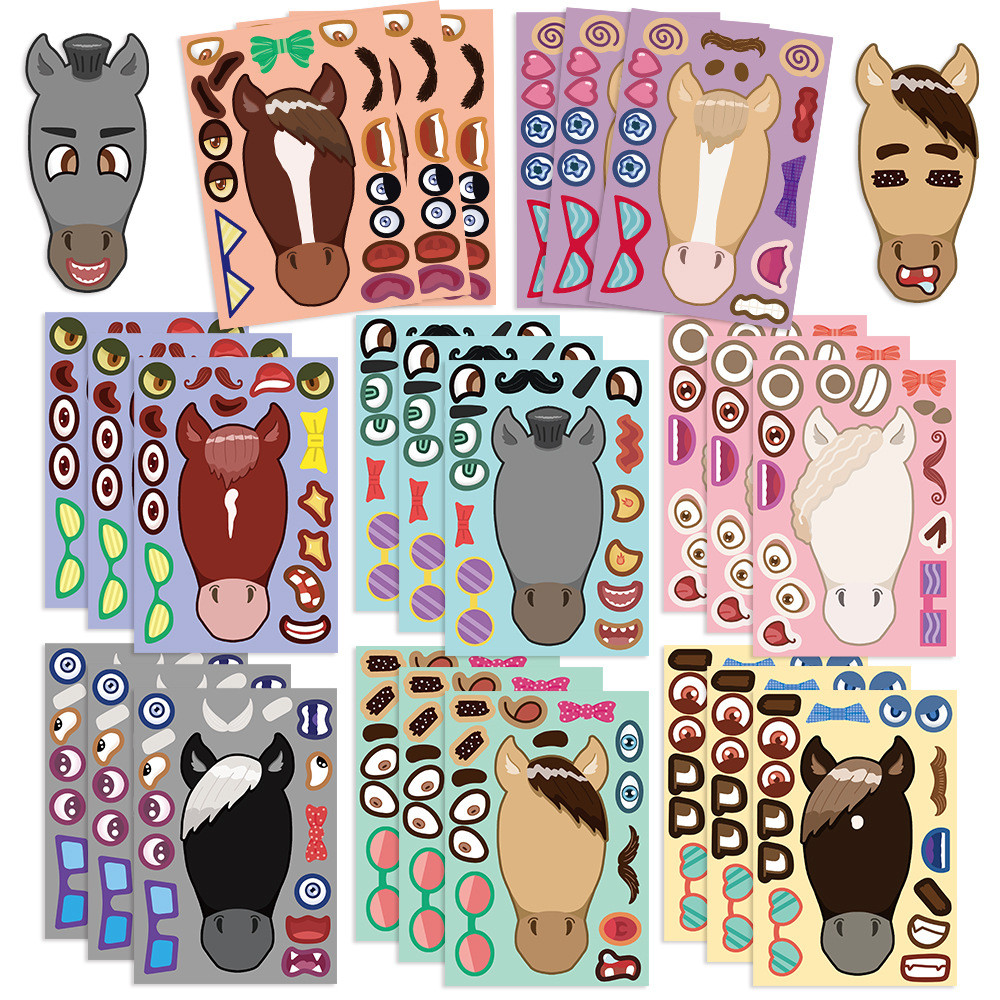 8PCS Cartoon Horse Head Collag - Phone Cases Horse recensione e prezzo