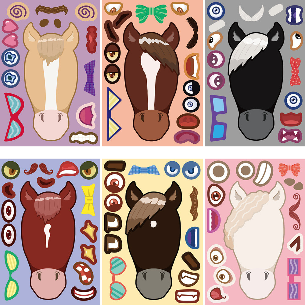 8PCS Cartoon Horse Head Collag - Phone Cases Horse recensione e prezzo