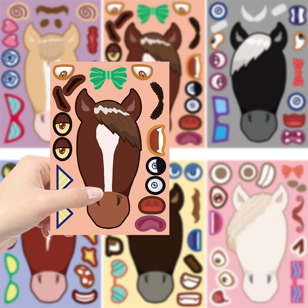 8PCS Cartoon Horse Head Collag - Phone Cases Horse recensione e prezzo