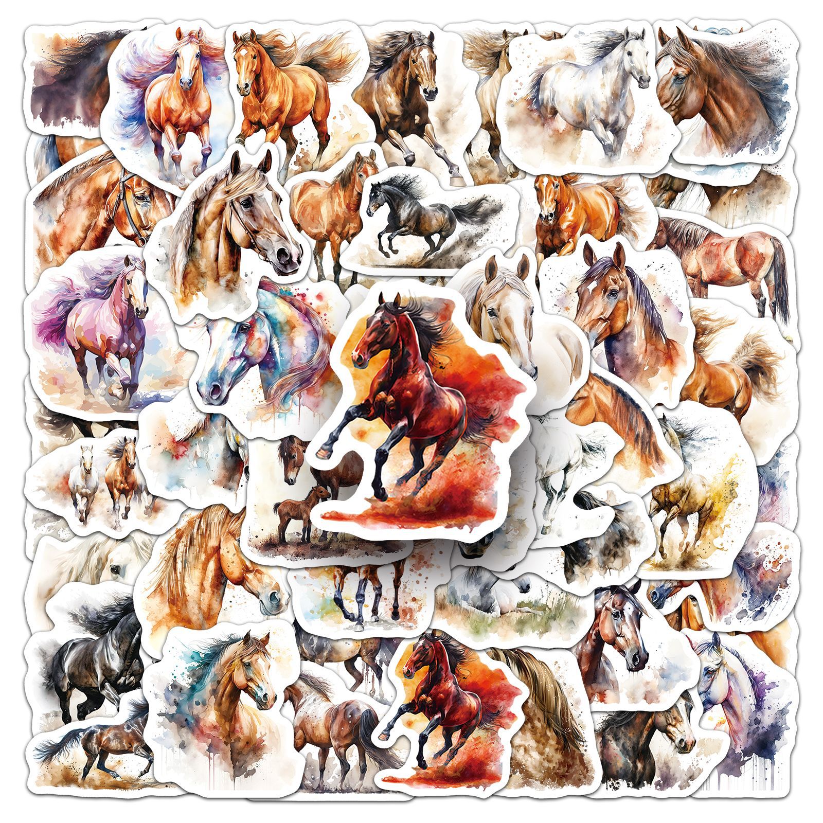 50Pcs Ink Wash Horse Stickers  - Phone Cases Horse recensione e prezzo