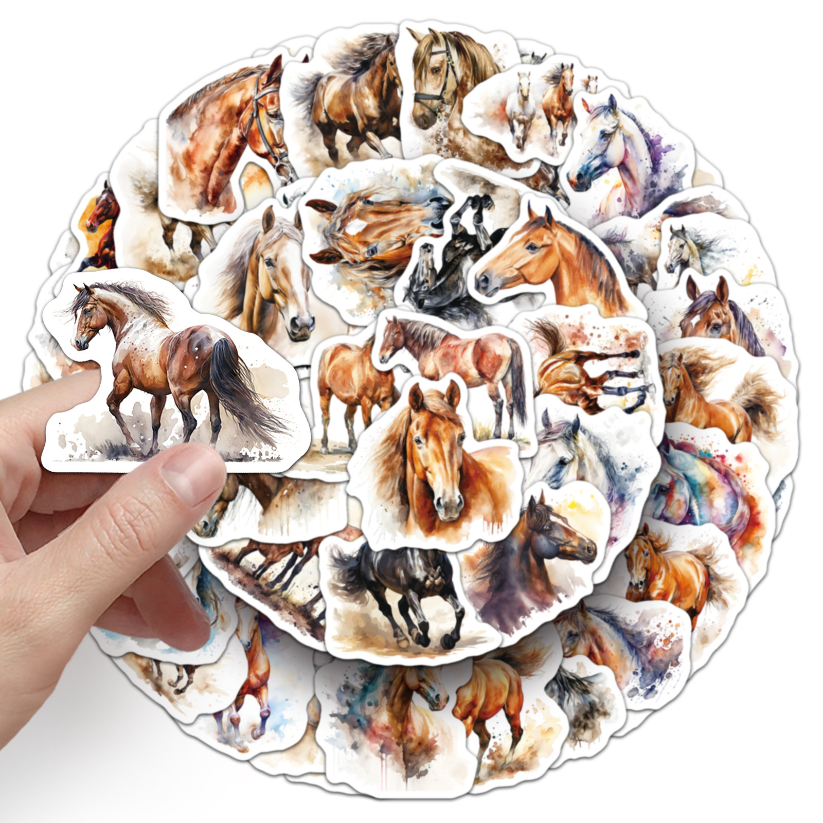 50Pcs Ink Wash Horse Stickers  - Phone Cases Horse recensione e prezzo