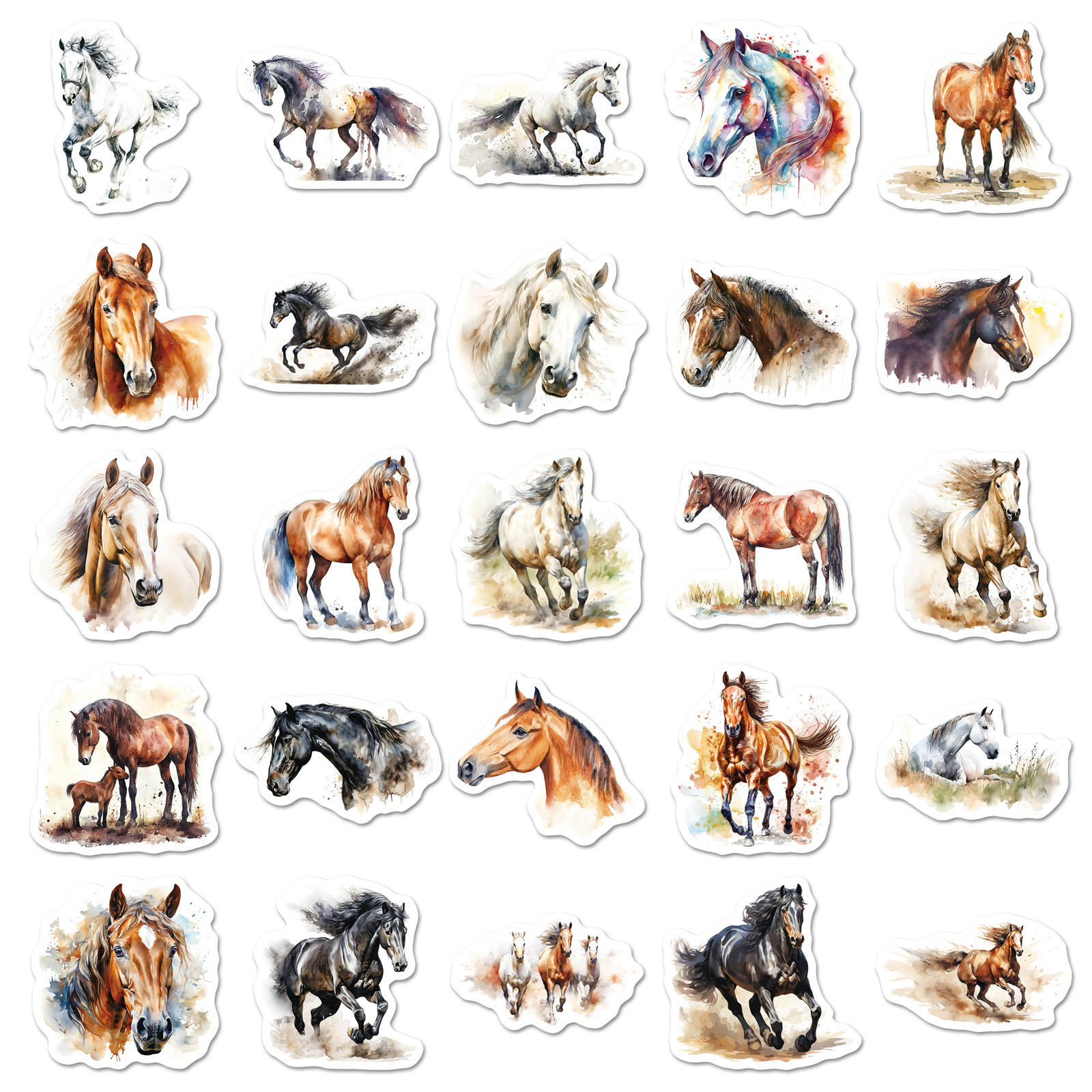 50Pcs Ink Wash Horse Stickers  - Phone Cases Horse recensione e prezzo